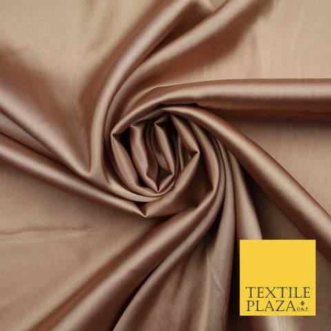 Rose Gold Fine Silky Smooth Liquid Sateen Satin Dress Fabric Drape Lining Material 7829