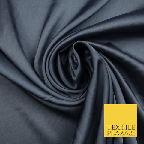 Storm Grey Fine Silky Smooth Liquid Sateen Satin Dress Fabric Drape Lining Material 7809