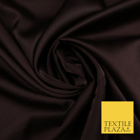 Warm Dark Brown Fine Silky Smooth Liquid Sateen Satin Dress Fabric Drape Lining Material 7865