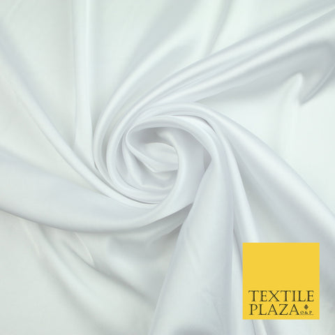 White Fine Silky Smooth Liquid Sateen Satin Dress Fabric Drape Lining Material 7816