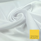 White Fine Silky Smooth Liquid Sateen Satin Dress Fabric Drape Lining Material 7816