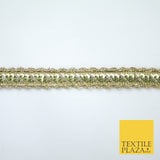 Gold Wavy Two Row Matt Sequin Shiny Glitzy Trim Border Lace - 1.5cm Wide - X574
