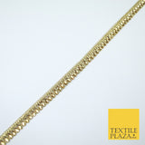Gold Glitter Zig Zag Infinite Diamonte Stone Trim Border Lace - 1cm Wide - X680