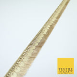 Gold Double Row Matt Sequin Soft Fringe Glitter Trim Border Lace 2.5cm Wide X669