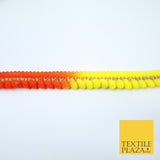 Multicolour Rainbow Shaded Pom Pom Dyed Glitter ZigZag Trim Border Lace X379