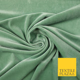 LIGHT SAGE MINT GREEN Soft Velvet Velour Fabric Stretch Material 65" WIDE 7436