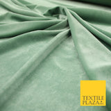 LIGHT SAGE MINT GREEN Soft Velvet Velour Fabric Stretch Material 65" WIDE 7436