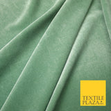 LIGHT SAGE MINT GREEN Soft Velvet Velour Fabric Stretch Material 65" WIDE 7436