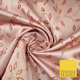 Light Pink Two Tone Hue Red Floral Leafy Vine Woven Jacquard Dress Fabric 8241