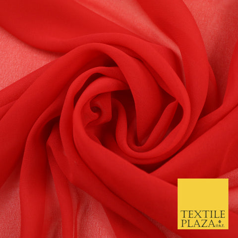 CORAL PINK Premium Plain Dyed Chiffon Fine Soft Georgette Sheer Dress Fabric 8388