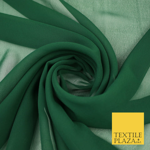 DARK GREEN Premium Plain Dyed Chiffon Fine Soft Georgette Sheer Dress Fabric 8347