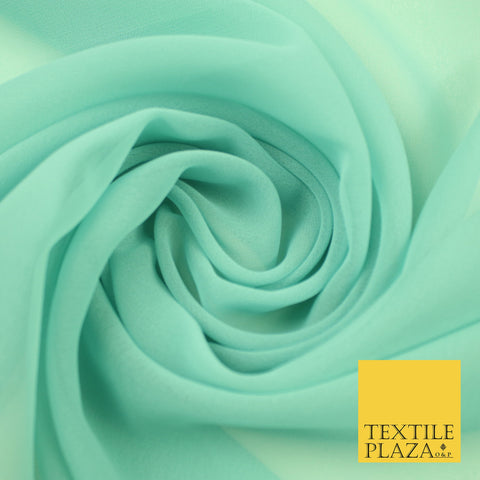 DUSTY DUCK EGG Premium Plain Dyed Chiffon Fine Soft Georgette Sheer Dress Fabric 8414