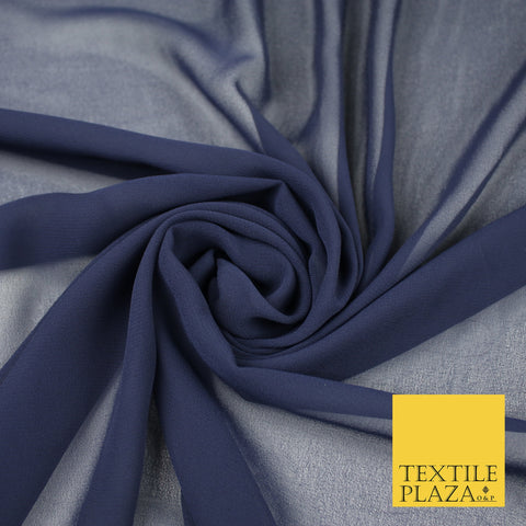 NAVY BLUE Premium Plain Dyed Chiffon Fine Soft Georgette Sheer Dress Fabric 8272