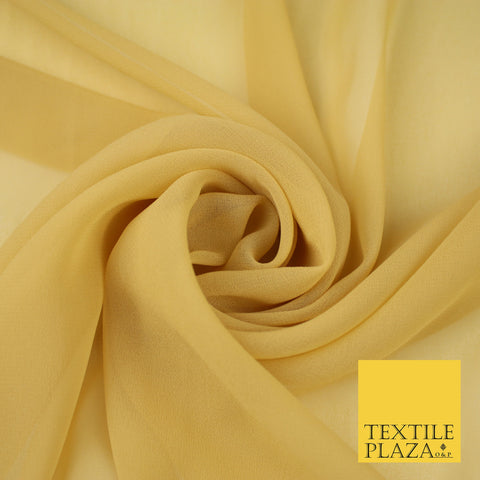 SAND GOLD Premium Plain Dyed Chiffon Fine Soft Georgette Sheer Dress Fabric 8284