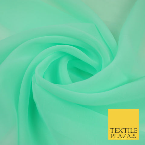 SEAFOAM GREEN Premium Plain Dyed Chiffon Fine Soft Georgette Sheer Dress Fabric 8366