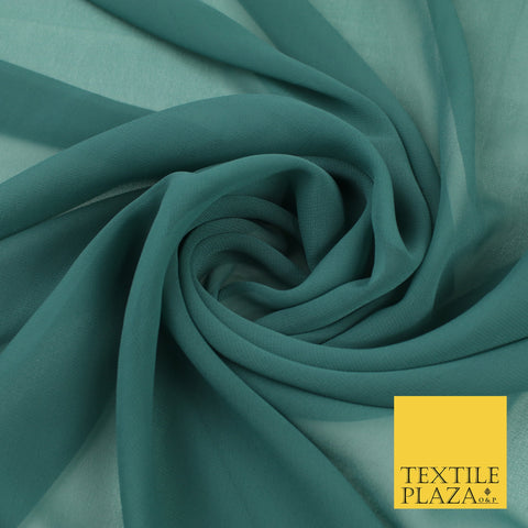 VINTAGE TEAL Premium Plain Dyed Chiffon Fine Soft Georgette Sheer Dress Fabric 8361