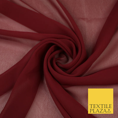 WINE Premium Plain Dyed Chiffon Fine Soft Georgette Sheer Dress Fabric 8325