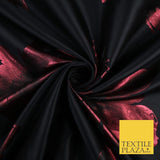 Black Red Falling Floral Textured Metallic Fancy Brocade Jacquard Fabric 8519