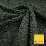 3 COLOURS - Premium Plain Textured Bouclé Sherpa Fur Fabric Material 57"