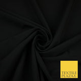 BLACK Premium Plain Stretch Poly Viscose Suiting Dress Fabric 59" Wide 9150