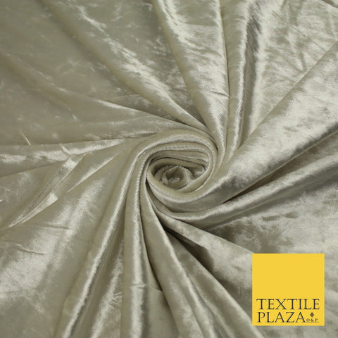 LIGHT STONE GOLD Plain Ice Velvet Velour Fabric Stretch Material - 58" - 9106