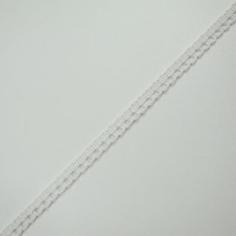 White Thread Scalloped Slim Trimming Border Ribbon Gota Edging 9mm Wide X718