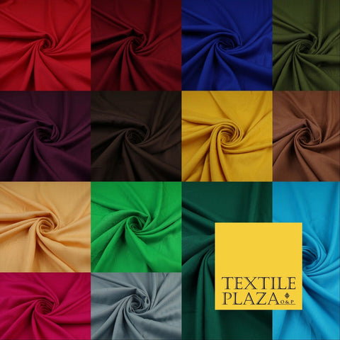 14 COLS Luxury Soft Plain Non-Stretch Spun Rayon Viscose Fabric Dress Drapes 45"