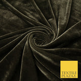 GREY GREEN Luxury Plush Soft Velvet Velour Fabric Stretch Material 63" WIDE 9161