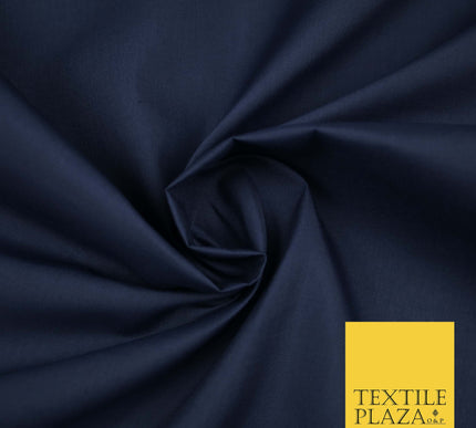 DARK NAVY BLUE Premium Plain Polycotton Dyed Fabric Dress Craft Material 44" 3081
