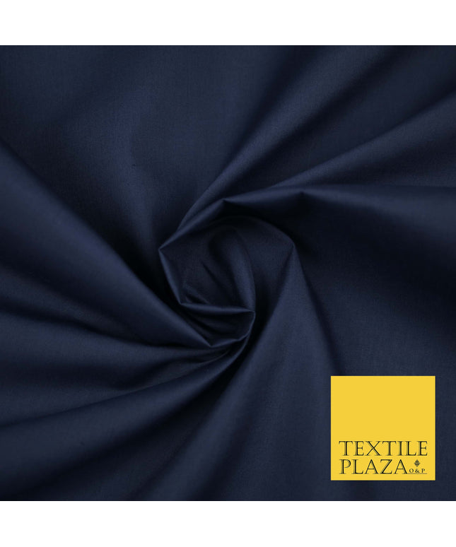 DARK NAVY BLUE Premium Plain Polycotton Dyed Fabric Dress Craft Material 44" 3081