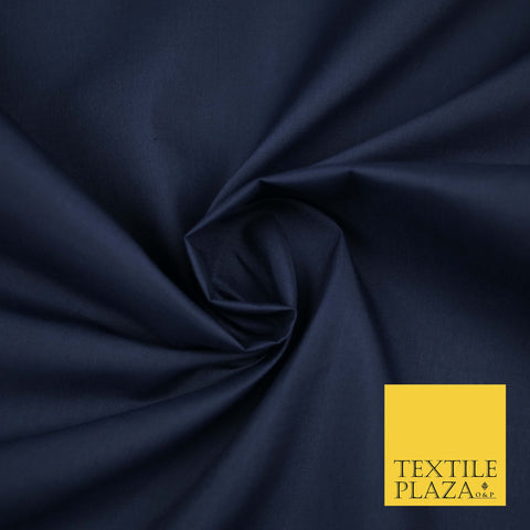 DARK NAVY BLUE Premium Plain Polycotton Dyed Fabric Dress Craft Material 44" 3081