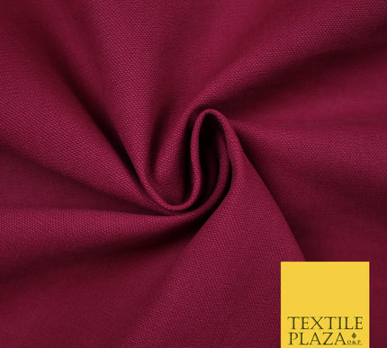 BERRY Premium Plain 100% Cotton Canvas Fabric Upholstery Dress Bags Craft Material 57" 5580