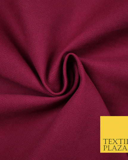 BERRY Premium Plain 100% Cotton Canvas Fabric Upholstery Dress Bags Craft Material 57" 5580