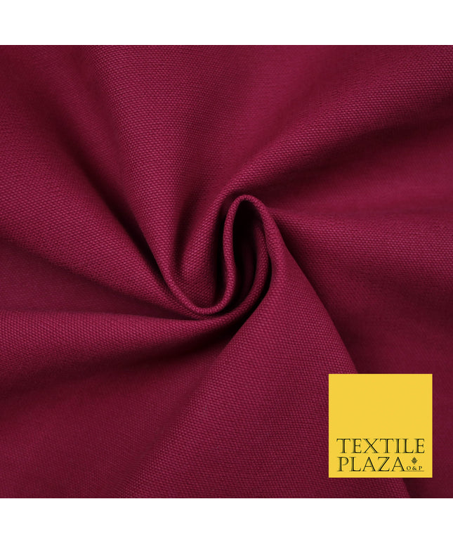 BERRY Premium Plain 100% Cotton Canvas Fabric Upholstery Dress Bags Craft Material 57" 5580