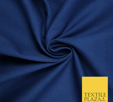 ADMIRAL BLUE Premium Plain 100% Cotton Canvas Fabric Upholstery Dress Bags Craft Material 57" 5581