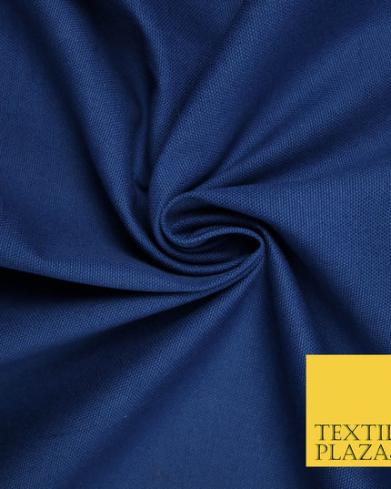 ADMIRAL BLUE Premium Plain 100% Cotton Canvas Fabric Upholstery Dress Bags Craft Material 57" 5581