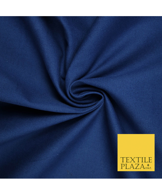 ADMIRAL BLUE Premium Plain 100% Cotton Canvas Fabric Upholstery Dress Bags Craft Material 57" 5581