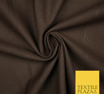 DARK CHOCOLATE BROWN Premium Plain 100% Cotton Canvas Fabric Upholstery Dress Bags Craft Material 57" 5582