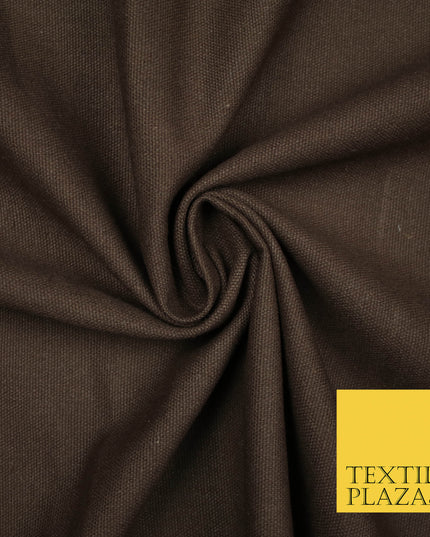 DARK CHOCOLATE BROWN Premium Plain 100% Cotton Canvas Fabric Upholstery Dress Bags Craft Material 57" 5582