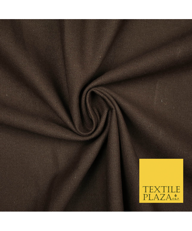DARK CHOCOLATE BROWN Premium Plain 100% Cotton Canvas Fabric Upholstery Dress Bags Craft Material 57" 5582
