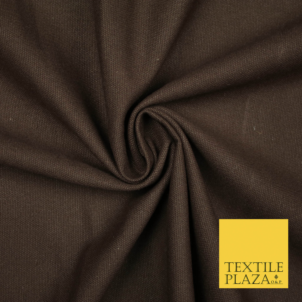 DARK CHOCOLATE BROWN Premium Plain 100% Cotton Canvas Fabric Upholstery Dress Bags Craft Material 57" 5582