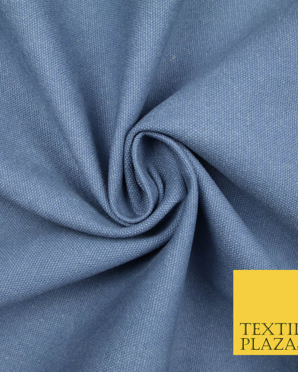 PALE DENIM CHAMBRAY BLUE Premium Plain 100% Cotton Canvas Fabric Upholstery Dress Bags Craft Material 57" 5583