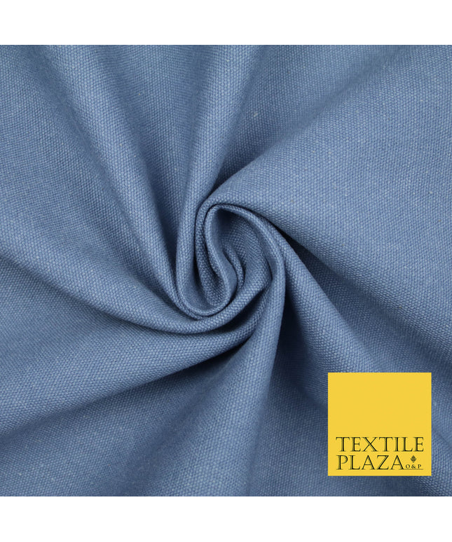 PALE DENIM CHAMBRAY BLUE Premium Plain 100% Cotton Canvas Fabric Upholstery Dress Bags Craft Material 57" 5583