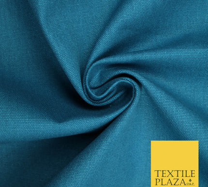 TEAL PETROL BLUE Premium Plain 100% Cotton Canvas Fabric Upholstery Dress Bags Craft Material 57" 5584