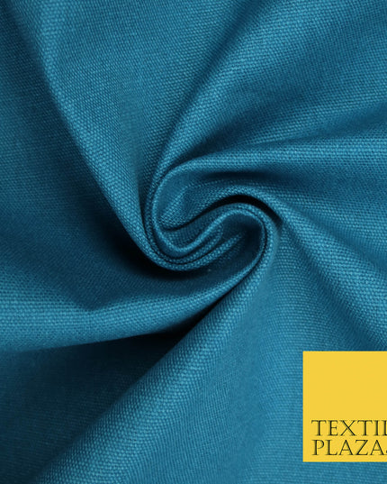 TEAL PETROL BLUE Premium Plain 100% Cotton Canvas Fabric Upholstery Dress Bags Craft Material 57" 5584