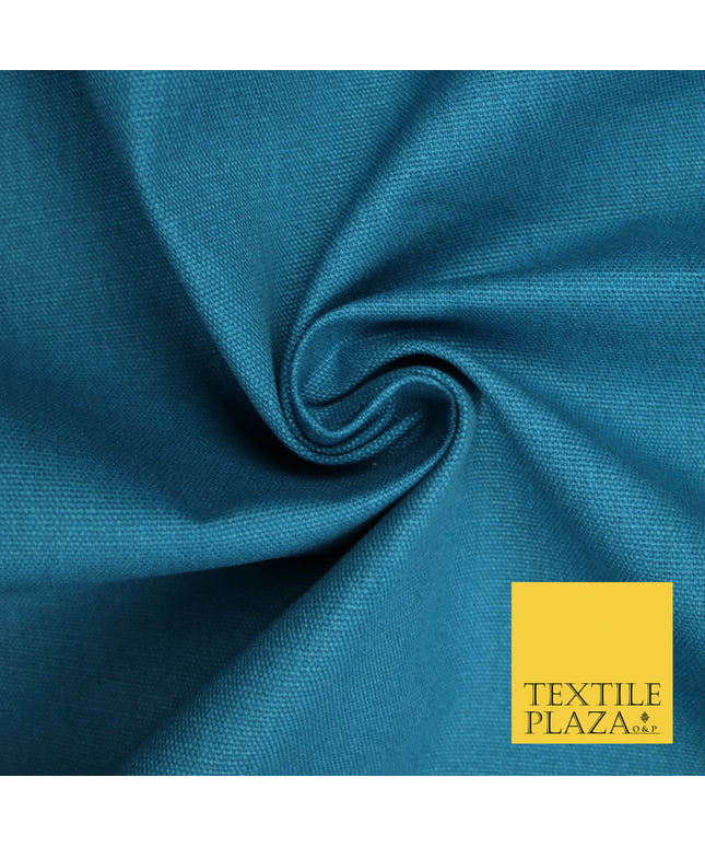 TEAL PETROL BLUE Premium Plain 100% Cotton Canvas Fabric Upholstery Dress Bags Craft Material 57" 5584