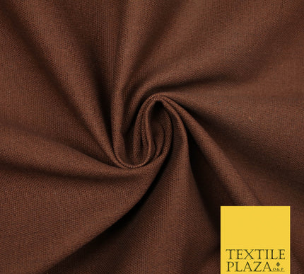 CHESTNUT BROWN Premium Plain 100% Cotton Canvas Fabric Upholstery Dress Bags Craft Material 57" 5585