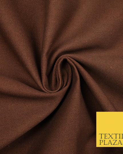 CHESTNUT BROWN Premium Plain 100% Cotton Canvas Fabric Upholstery Dress Bags Craft Material 57" 5585