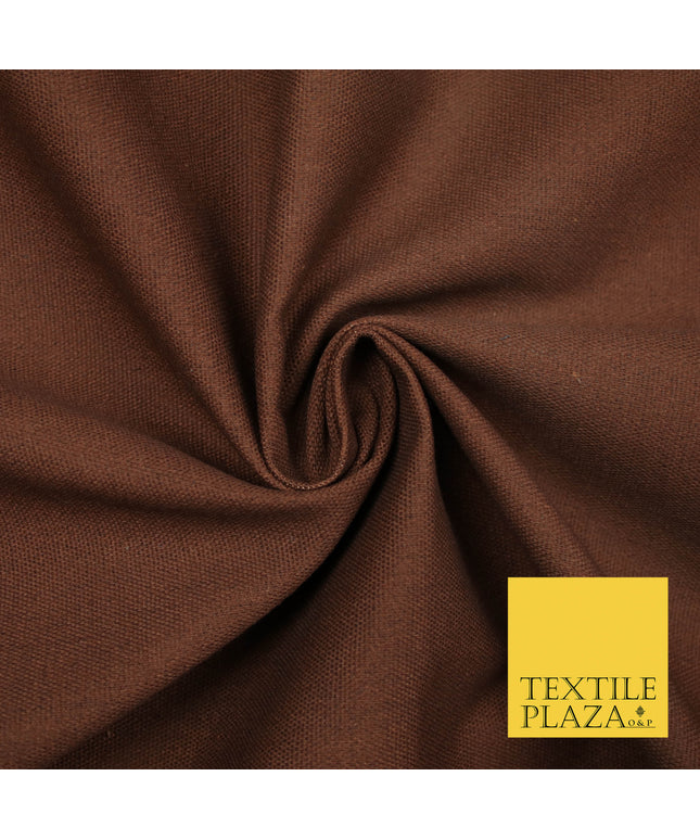 CHESTNUT BROWN Premium Plain 100% Cotton Canvas Fabric Upholstery Dress Bags Craft Material 57" 5585