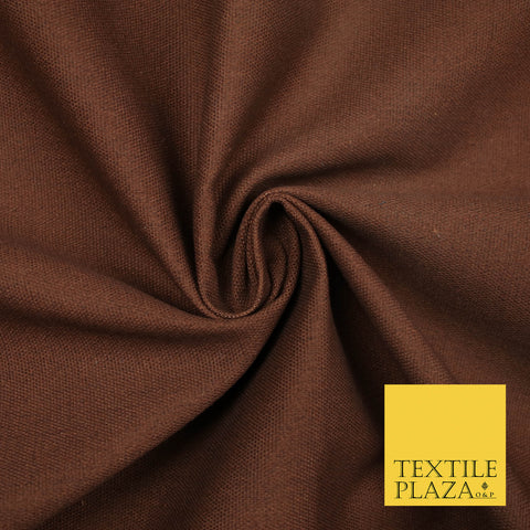 CHESTNUT BROWN Premium Plain 100% Cotton Canvas Fabric Upholstery Dress Bags Craft Material 57" 5585